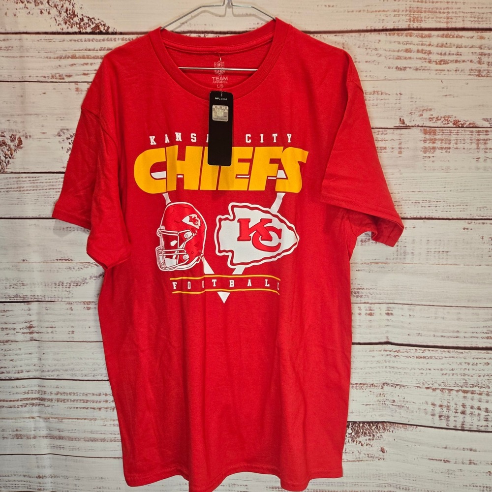NFL Team Apparel Kansas City Chiefs Red Graphic T-Shirt Men's‎ Large NWT